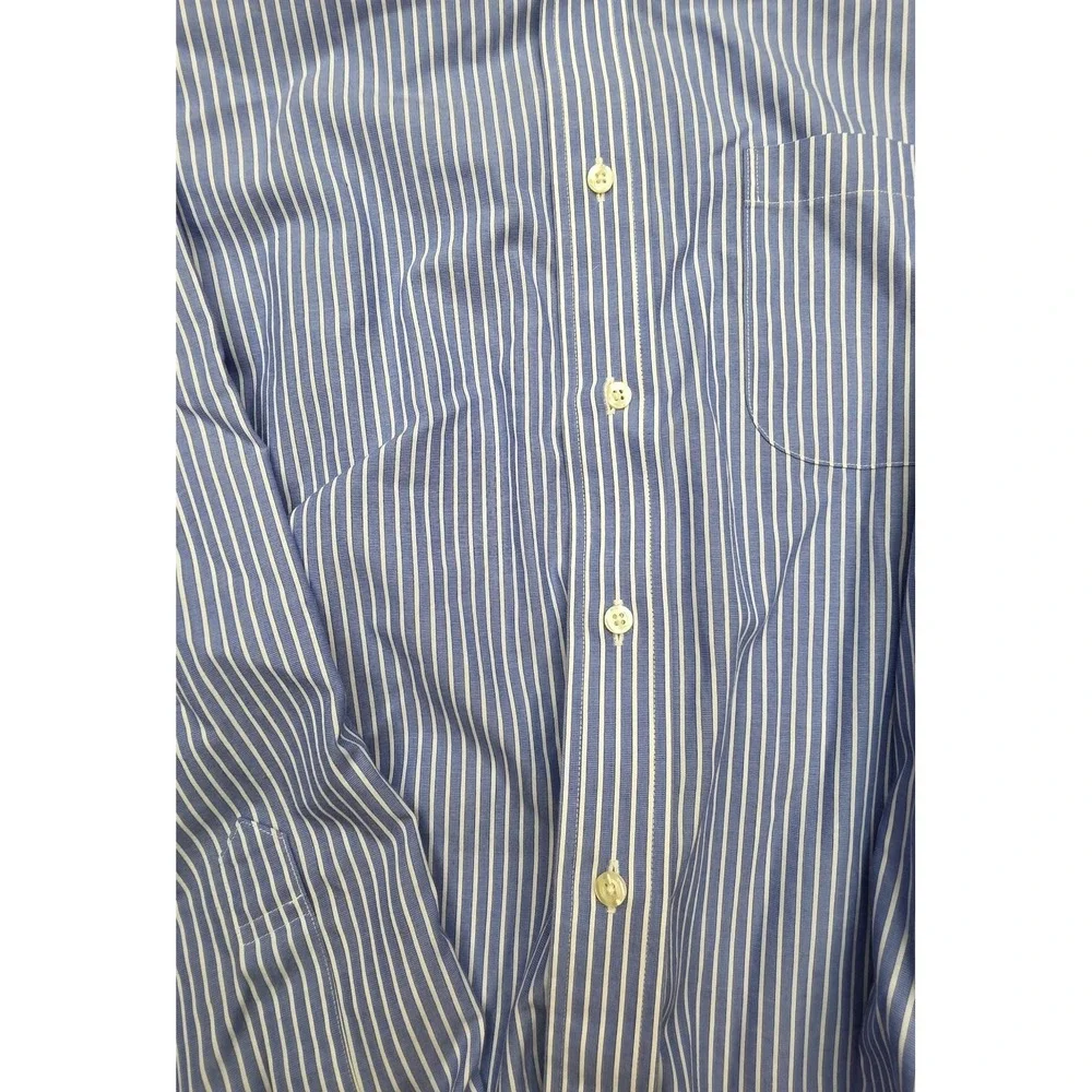 Brooks Brothers Blue Striped Men's Button Down Longsleeve Shirt Size 16 1/2 - 35